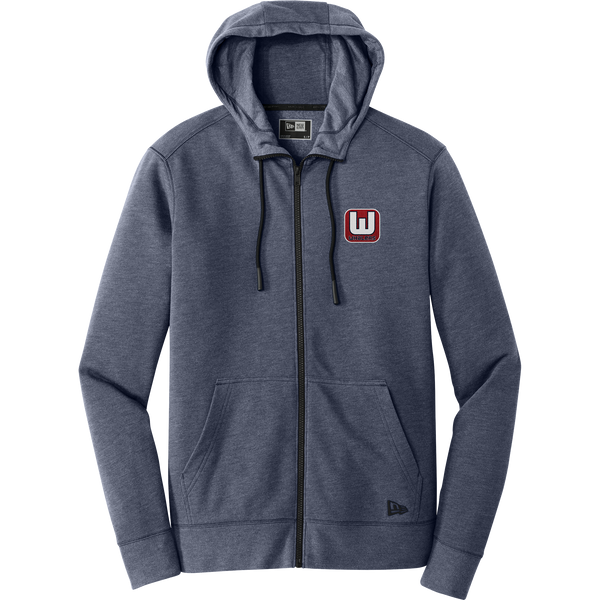 CT Whalers Tier 1 New Era Tri-Blend Fleece Full-Zip Hoodie