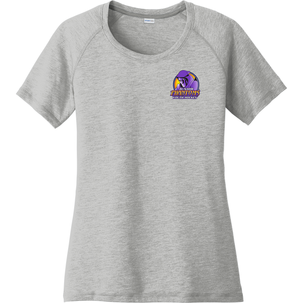 Jr. Phantoms Ladies PosiCharge Tri-Blend Wicking Scoop Neck Raglan Tee