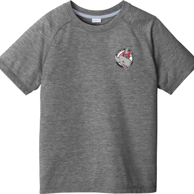 CT Whalers Tier 2 Youth PosiCharge  Tri-Blend Wicking Raglan Tee