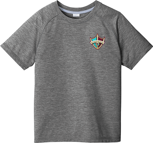 Delaware Ducks Youth PosiCharge  Tri-Blend Wicking Raglan Tee